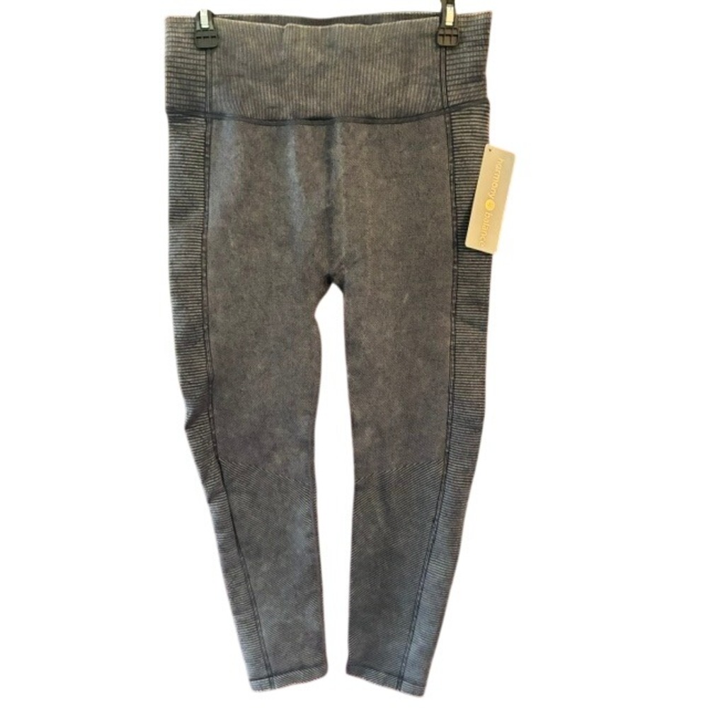 Harmony Balance‎ Leggings Women S Grey New Acid Wash Seamless Ribbed High Rise